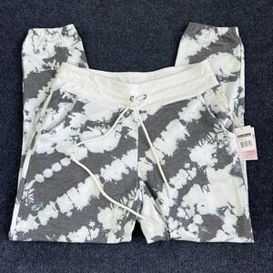 Jessica Simpson Jogger Pants Womens Medium Gray Tie Dye Elastic Waist Pockets